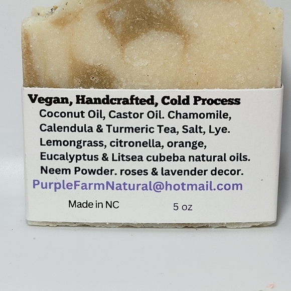 LEMONGRASS Turmeric Chamomile Calendula exfoliant face body soap - Picture 2 of 2